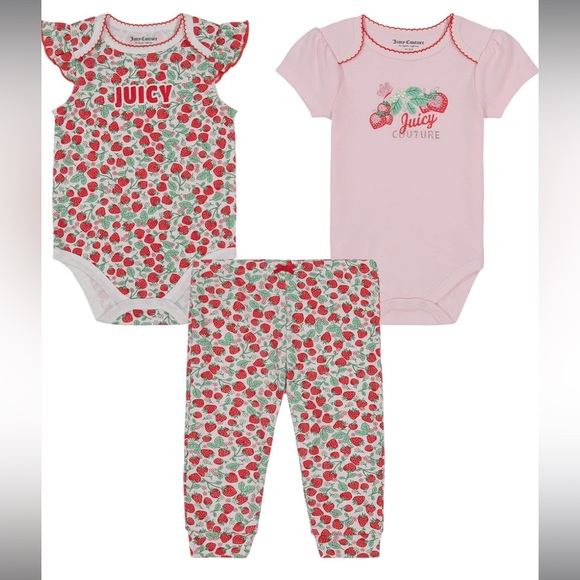 Juicy Couture Other - Juicy Couture Strawberry Onesie and Outfit Set